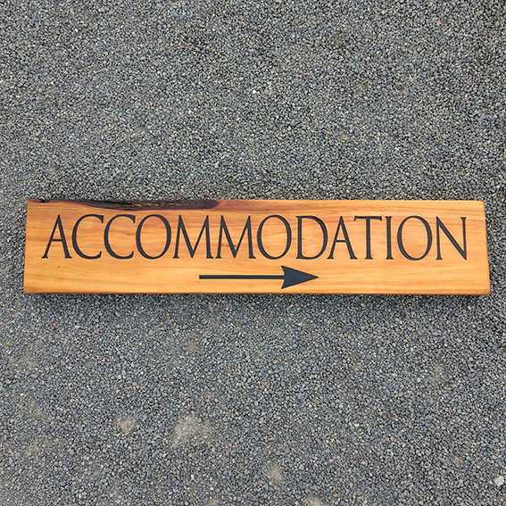 Natural Edged Business Sign - Accommodation