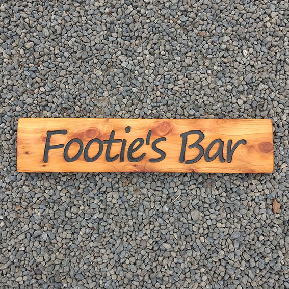 Custom Routered Bar Sign - Footies-Bar