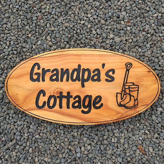 Oval Cottage Sign - Grandpa's Cottage