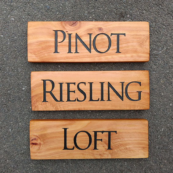 Wood Business Signs - Pinot