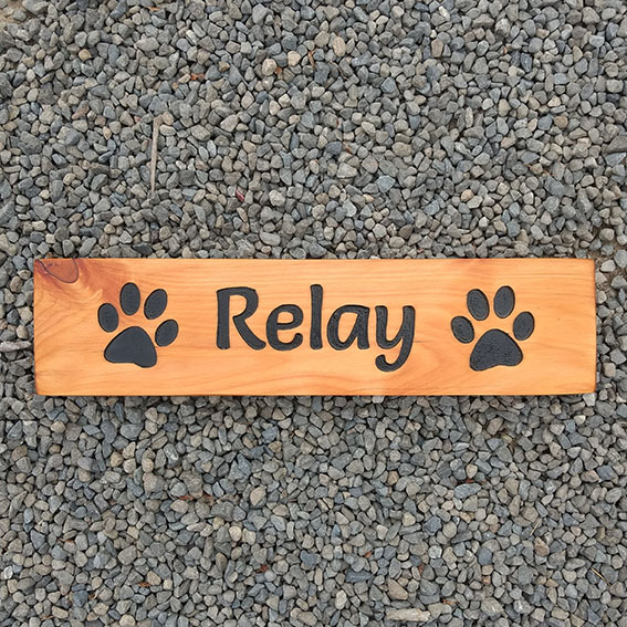 Wooden Dog Sign - Relay