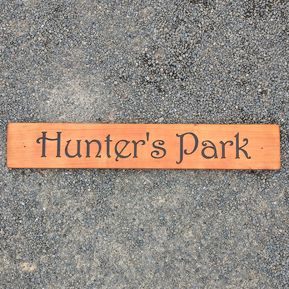 Carved Wood Sign - Hunters Park