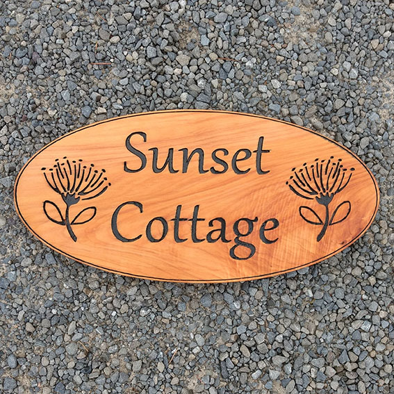 Oval Cottage Sign - Sunset Cottage