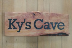 Raw Edged Macrocarpa Sign - Kys-Cave