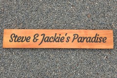 Carved Timber Sign - Paradise