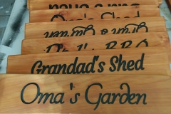 Outdoor garden and shed signs