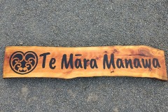 Wooden Business Sign - Te Mara Manawa