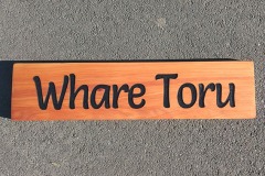 Carved Timber House Number Sign - Whare-Toru