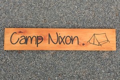 Carved Timber Property Sign - Camp Nixon