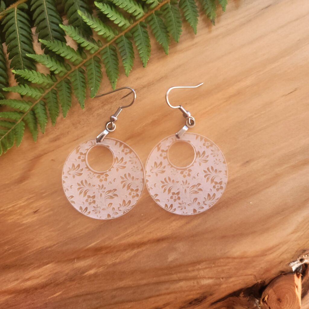 Acrylic Earrings – Floral Lace - Samsara